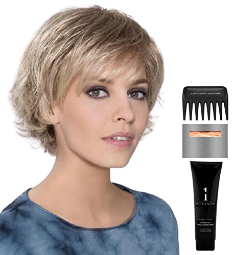 Ellen Wille Date Wig Bundle - 5 Piece Set with Christy's Wigs Q&A Booklet, Travel Size Wig Shampoo (2oz), Wig Cap & Wide Tooth Comb | Color 12/26/27 | Perfect for Travel, Cosplay & Everyday Wear