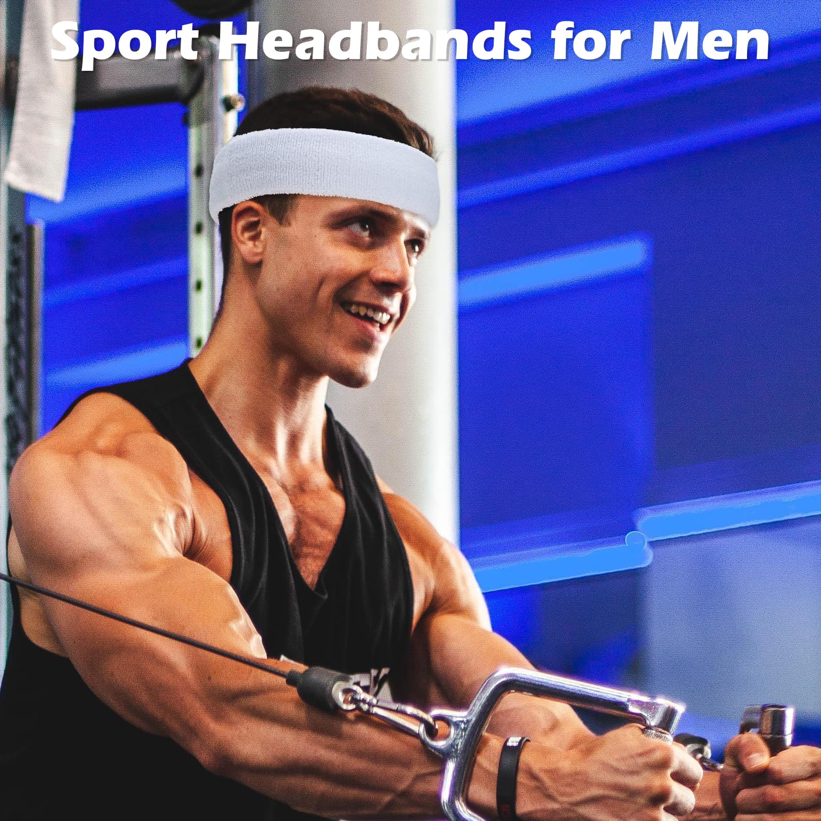 ONUPGO 3-Pack Moisture-Wicking Sports Headbands for Men & Women - Breathable Terry Cloth Sweatbands for Workout, Running, Cycling, Basketball, Tennis & Yoga - Stay Dry During Intense Exercise & Outdoor Activities