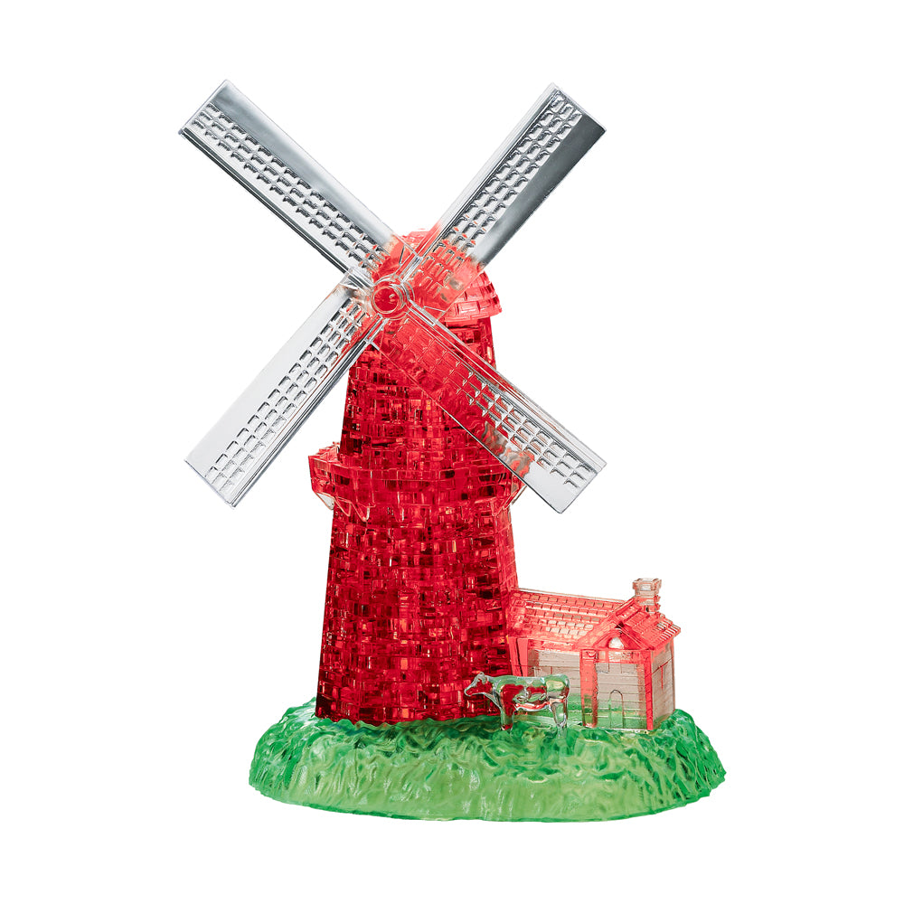 BePuzzled 3D Crystal Windmill Puzzle - 64 Piece Brain Teaser for Adults & Teens - Perfect for Home Decor, Stress Relief & Family Game Night