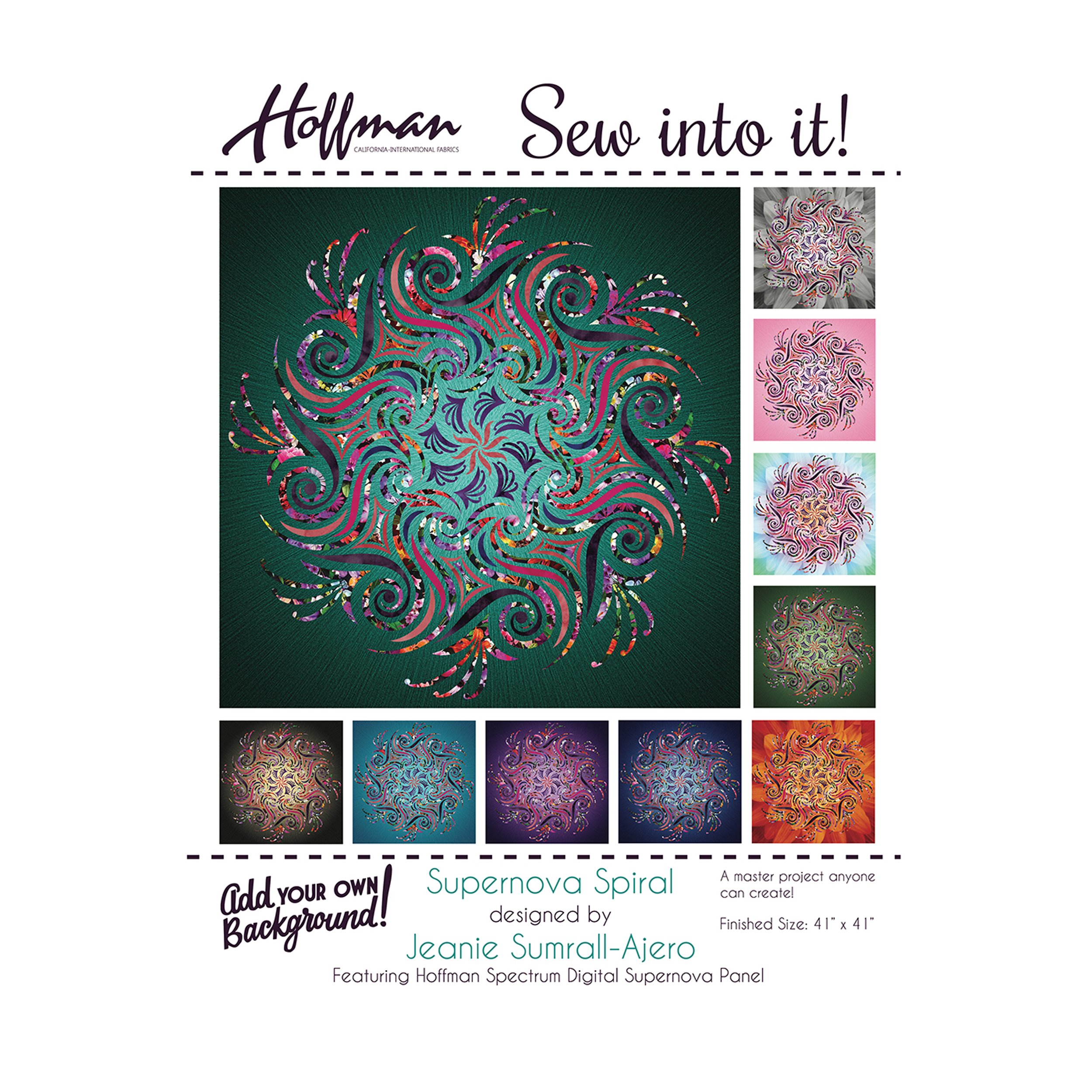 Hoffman Supernova Spiral 41 Inch Quilt Kit Meadow - Premium Cotton Fabric for Quilting, Sewing & DIY Crafts - Perfect for Bedspreads, Wall Hangings & Home Decor Projects