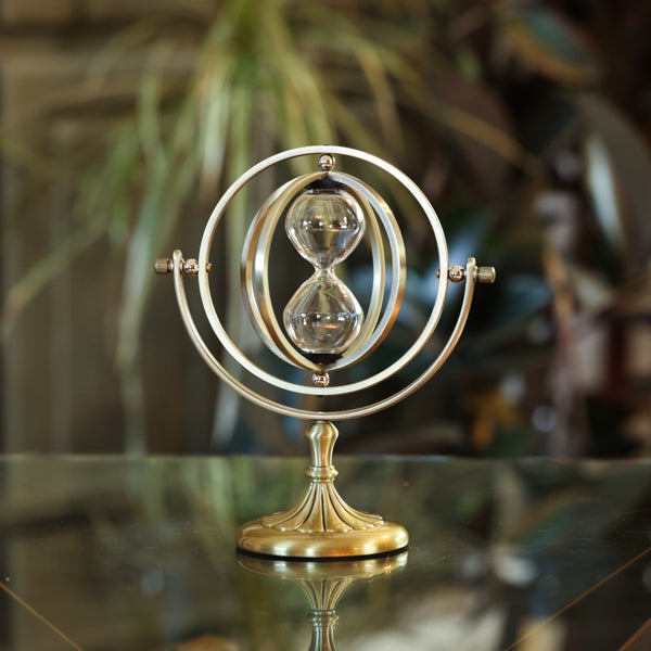 Elegant Bronze Rotating Hourglass Urn - Timeless Decorative Piece for Home, Office, or Memorial Display
