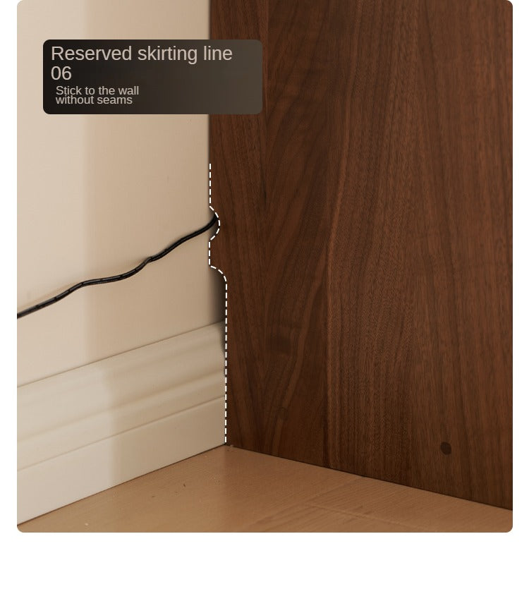Solid Black Walnut Wood Bookshelf - Low Profile Wall Mounted or Floor Standing Cabinet for Living Room, Bedroom & Home Office Storage