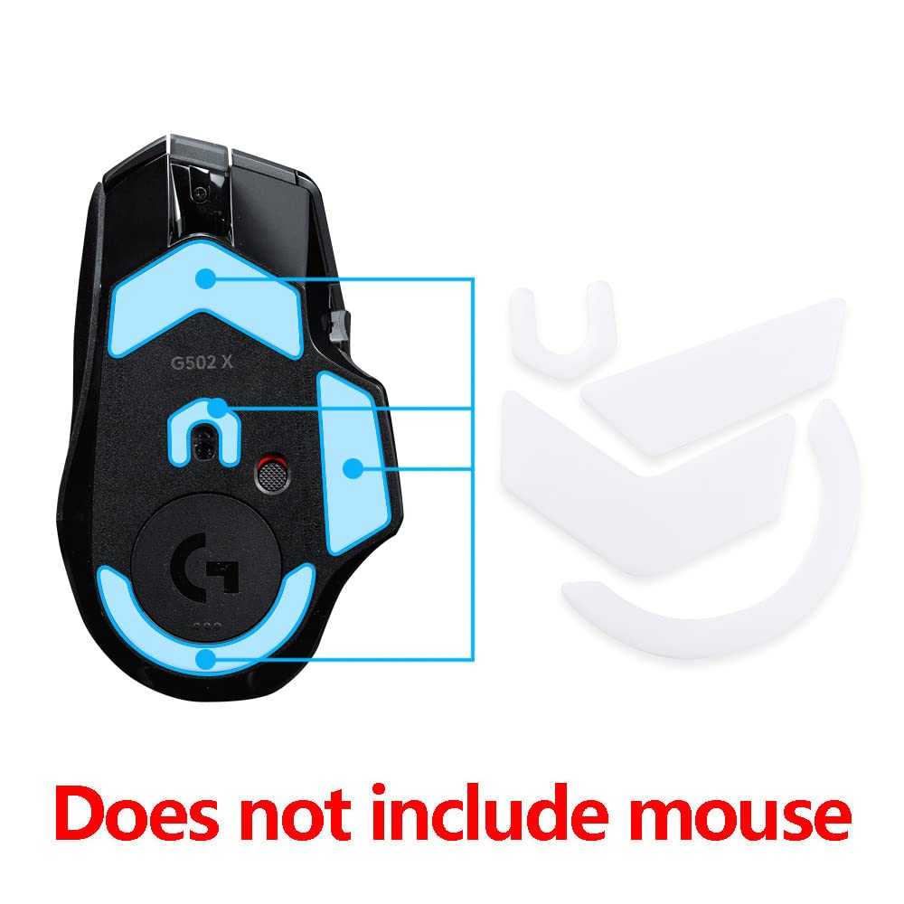 HUYUN Mouse Skates Pads - Replacement Feet for Logitech G502 X Lightspeed Wireless/Wired & G502 X Plus Gaming Mouse (White) - Smooth Gliding for FPS, MOBA & Esports Gaming