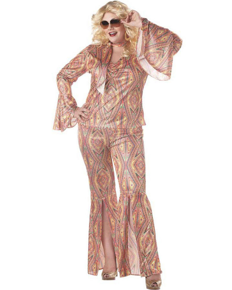 70s Disco Outfit for Women Plus Size - Vintage 1970s Costume for Halloween, Theme Parties & Dance Events