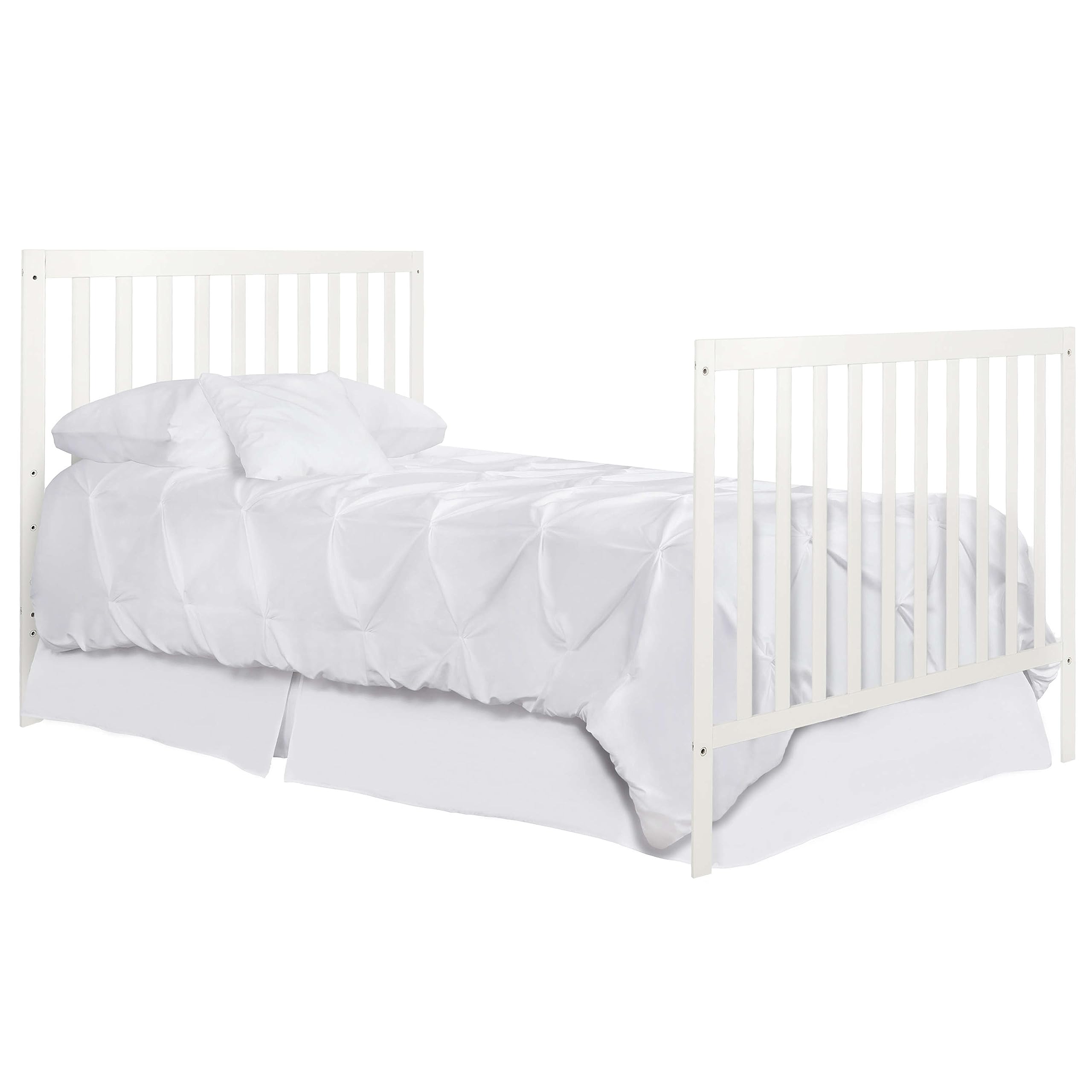 Dream On Me Mini Crib Bed Rail - Safety Guardrail for Toddler Beds & Cribs | Perfect for Nursery, Daycare & Travel | White