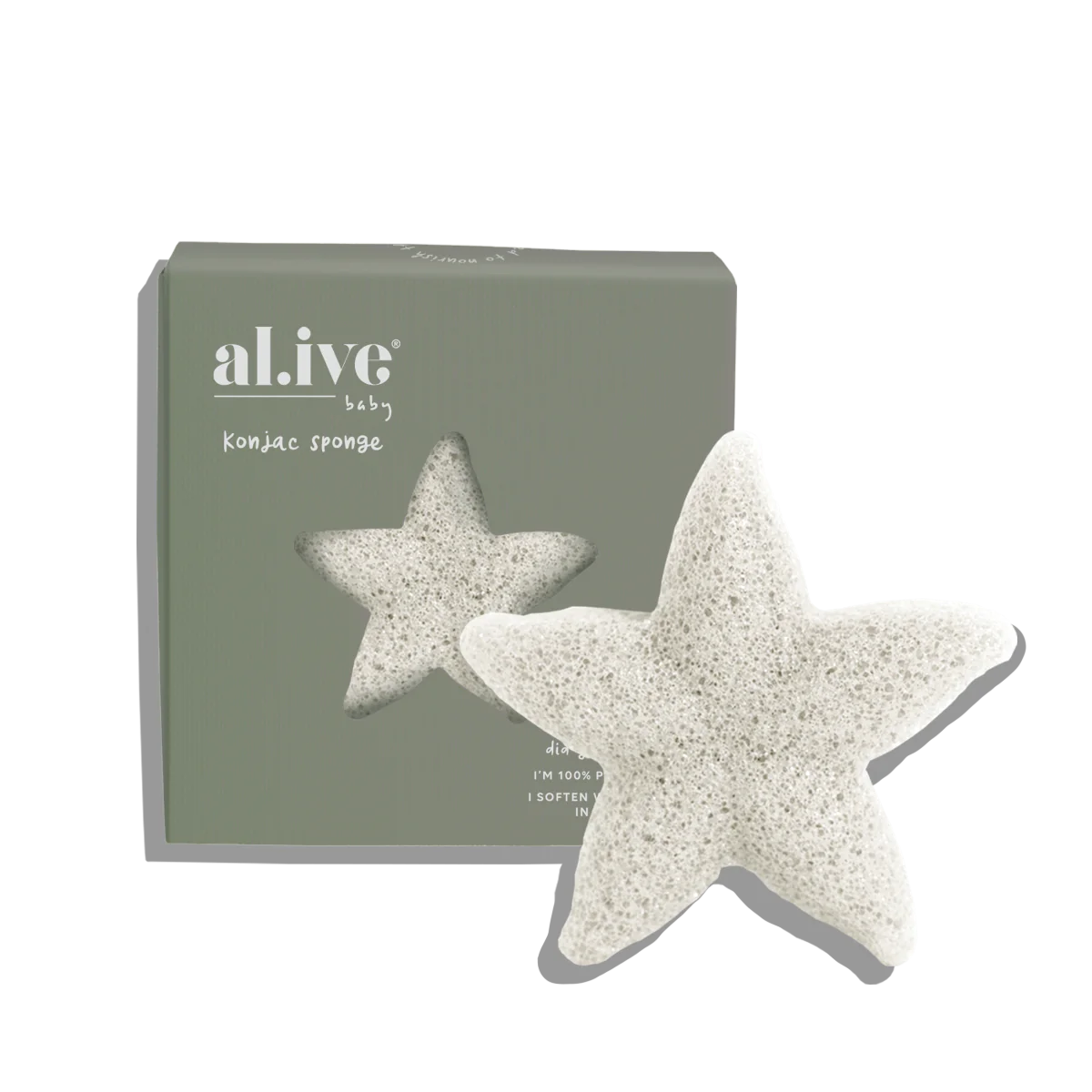 Alive Baby Konjac Sponge - Gentle & Natural Facial Cleanser for Sensitive Skin | Perfect for Newborns & Toddlers | Soft Exfoliation & Deep Cleansing | Ideal for Bath Time & Daily Skincare Routine