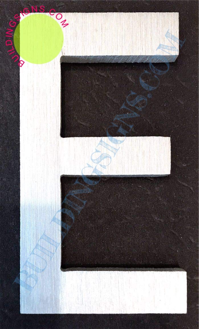 2.75 Inch Aluminum Letter E Sign - Brush Silver Finish, Double Sided Tape, Rust Free - Elegant Door Number Art for Home & Office Décor