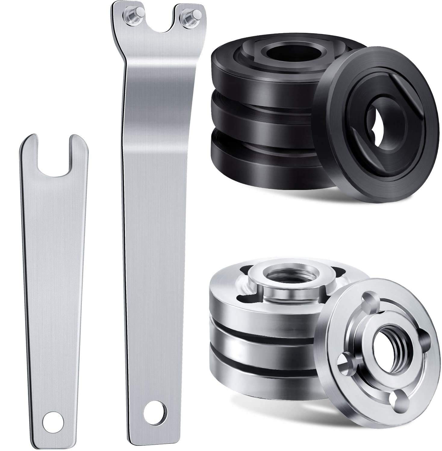 Mudder 100mm Angle Grinder Replacement Parts Set - Spanner Wrench, Inner & Outer Flange Nuts Compatible with Makita | DIY & Professional Metal/Wood Cutting Tool Accessories