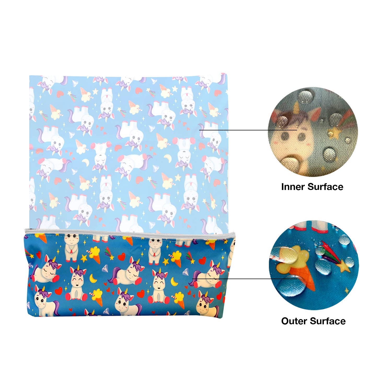 Waterproof Reusable Wet Bag for Diapers, Swimsuits & Toiletries - Washable Travel Gym Yoga Storage Pouch (4 Pack, Flamingo Print, S/M/L) - Perfect for Baby Care, Pool Trips & Sports Activities