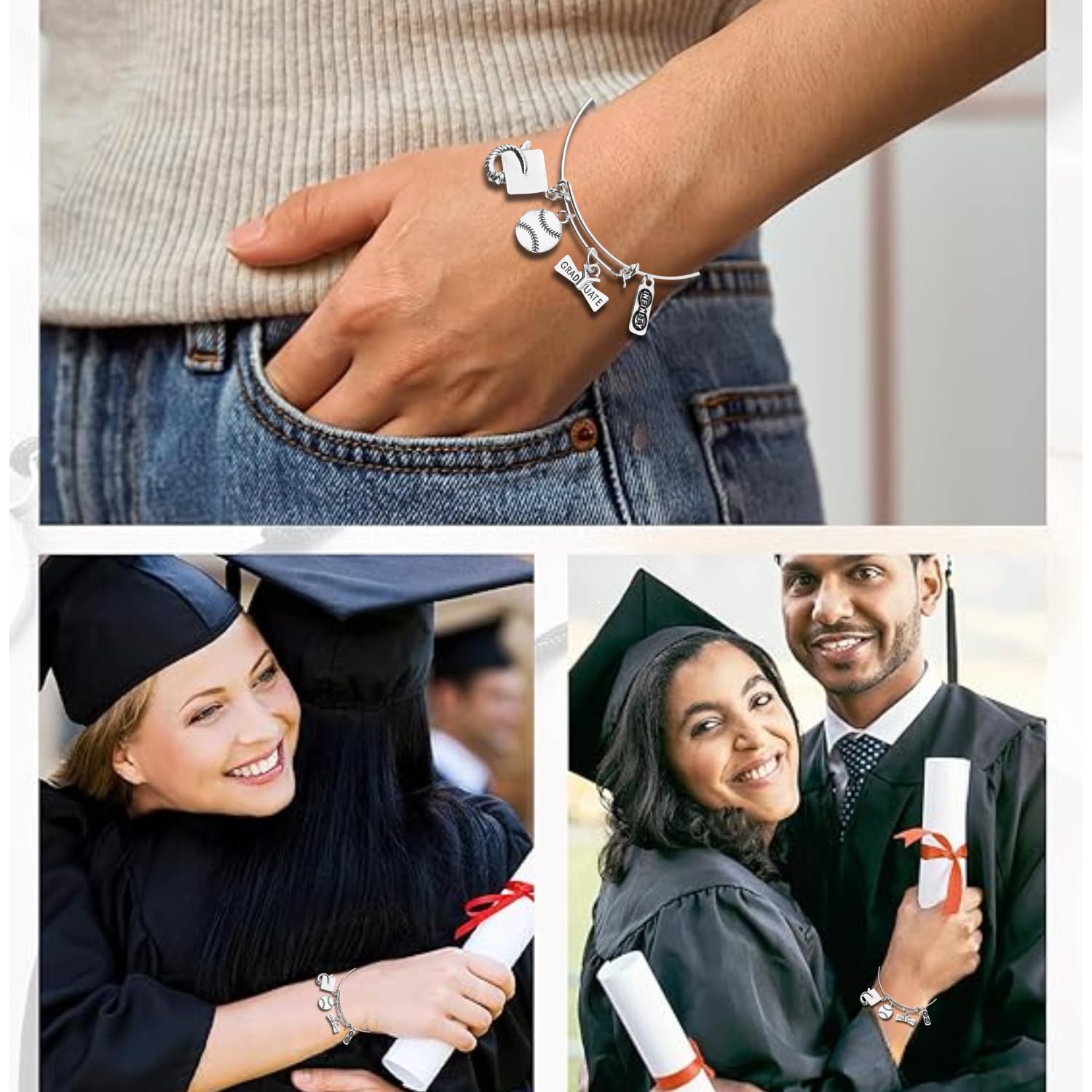 2025 Softball Graduation Bangle Bracelet - 