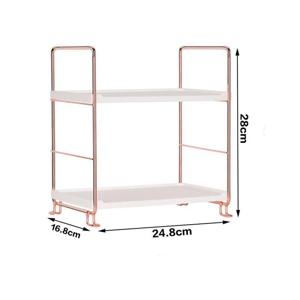 IVELECT 2-Tier Spice Rack Organizer - Golden Kitchen Shelf for Spice Bottles & Seasoning Storage - Perfect for Countertop, Pantry, and Cabinet Organization