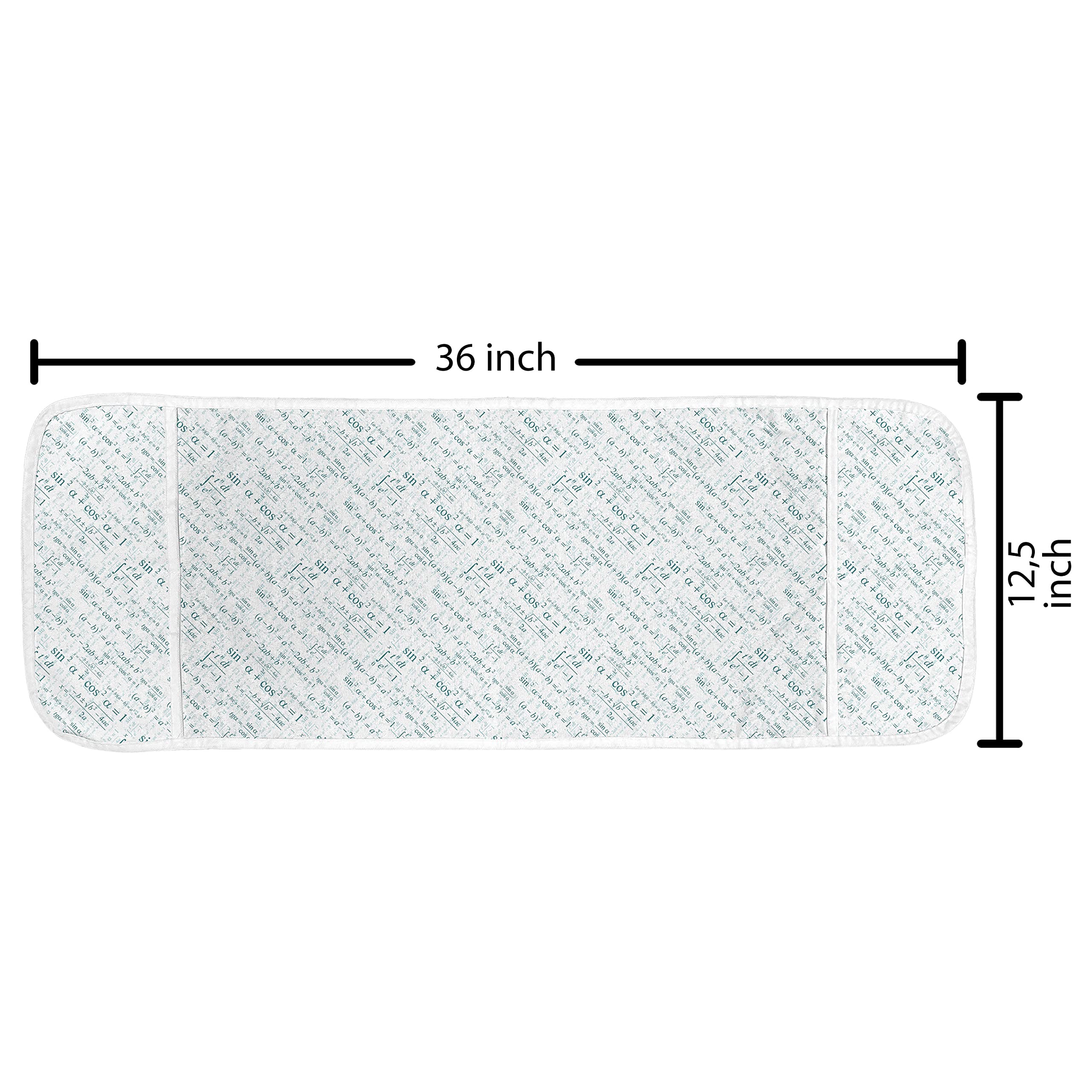 Lunarable Microwave Oven Cover with Math Formulas - Waterproof Kitchen Organizer with Pockets, 36