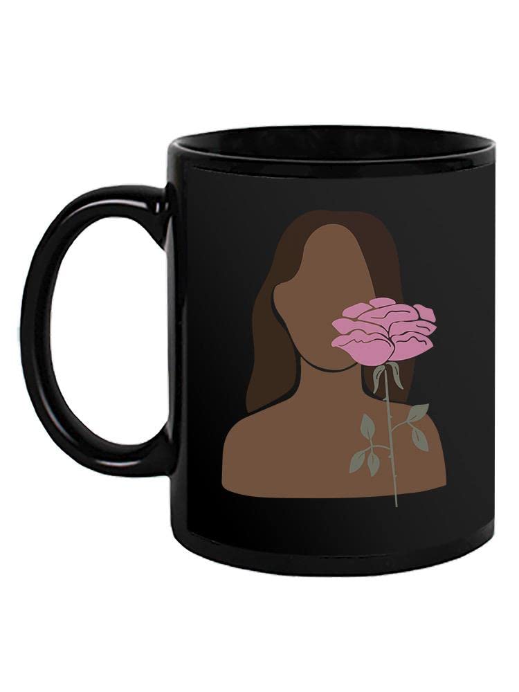 Women Smelling Rose Coffee Mug - Elegant Floral Ceramic Cup for Tea & Coffee - Perfect for Home, Office, or Gift Giving