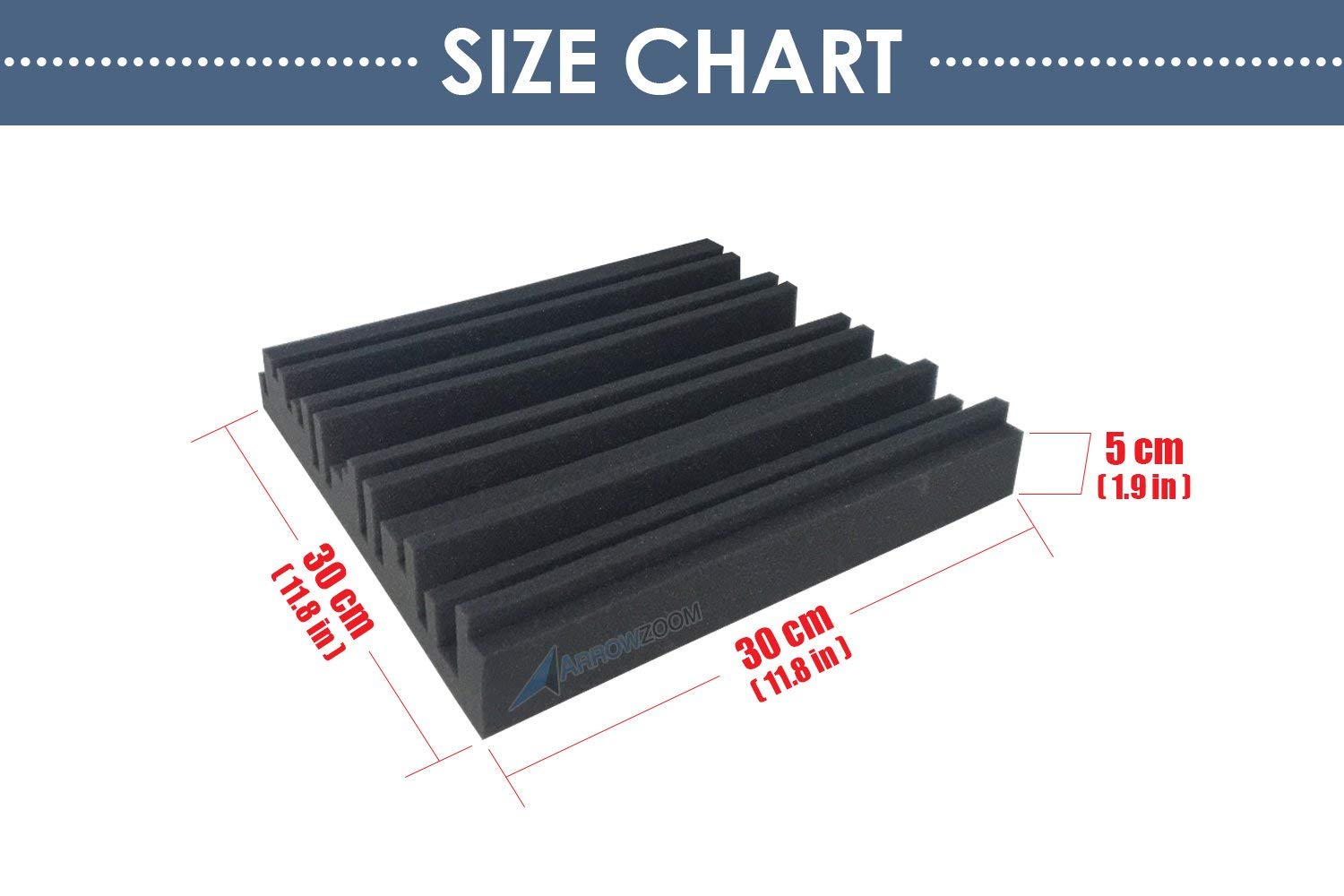 Arrowzoom 96-Pack Acoustic Foam Panels - 11.8
