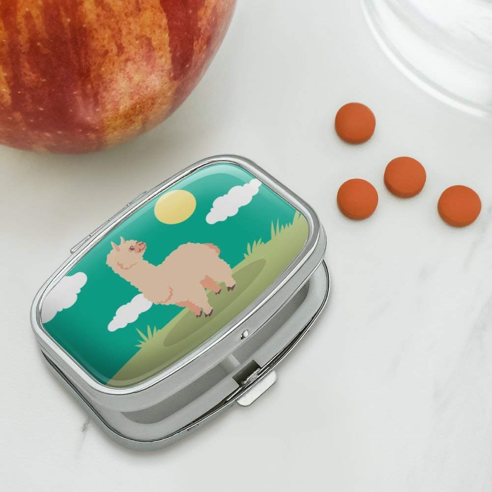 Soft Fluffy Alpaca-Shaped Rectangle Pill Case & Jewelry Storage Box - Perfect for Travel, Home Organization and Cute Gift Giving