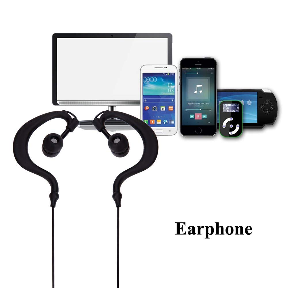 Waterproof Sports Wired Earbuds with 3.5mm Jack, Secure Hook Design for Swimming, Diving, Running & Workouts - Compatible with MP3/MP4 Players & Smartphones (Black) - Perfect for Gym, Swimming Pool & Outdoor Activities
