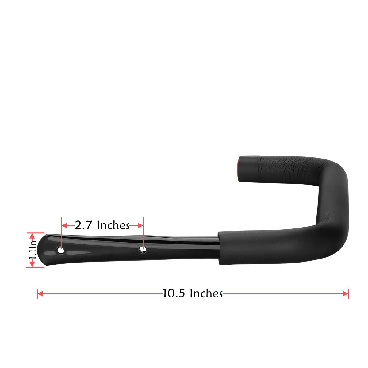 Heavy Duty 15.5 Inch Garage Storage Kayak Hooks - Wall Mounted Rack for Canoe, Paddleboard, Surfboard, Snowboard, Ladders & Bikes (Black/Red, 15.5
