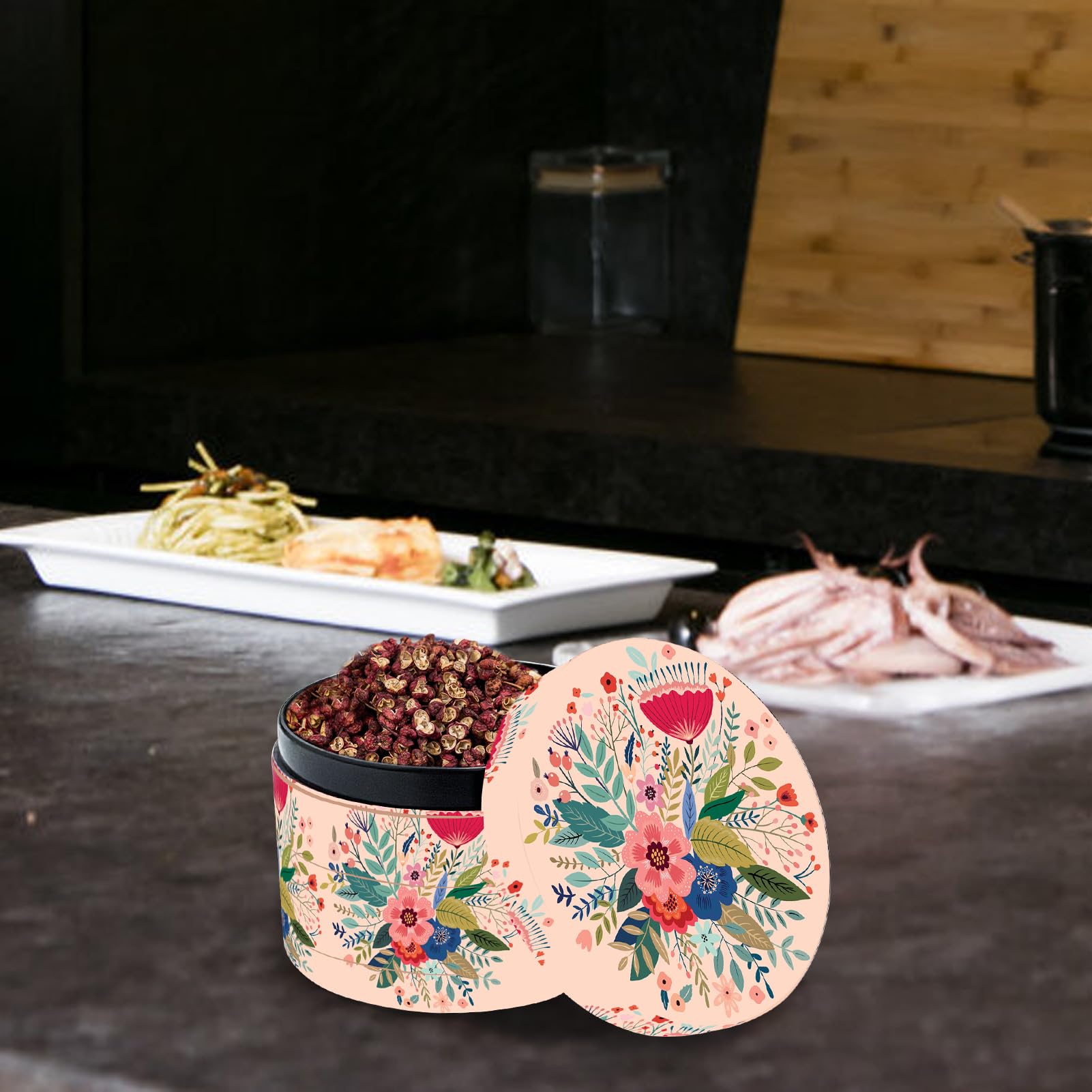 2.5 Inch Floral Herb Grinder - Large Metal Spice Grinder for Kitchen, Cooking & Baking - Perfect for Grinding Herbs, Spices, Coffee & Seasonings
