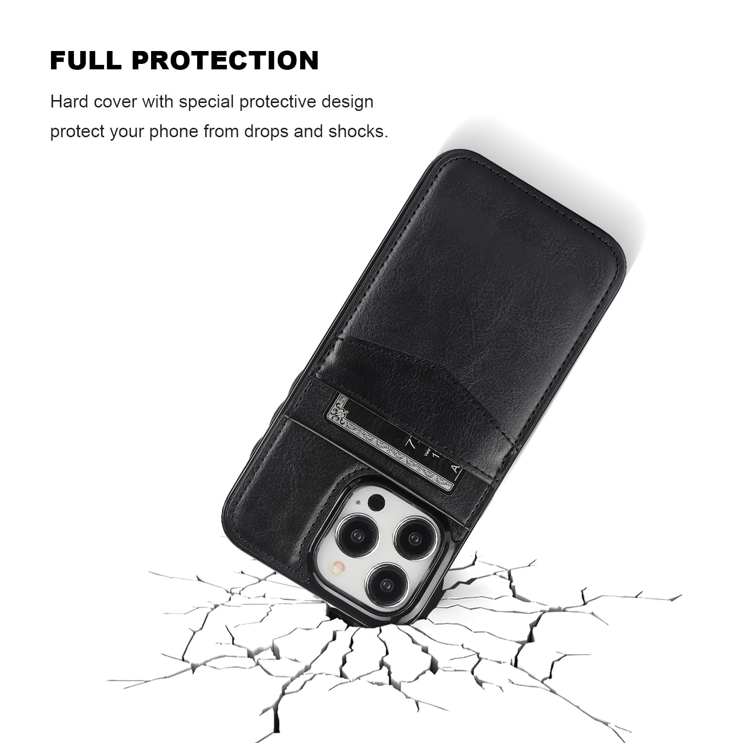Premium Leather Magnetic Flip Wallet Case for iPhone 15 Pro Max 6.7