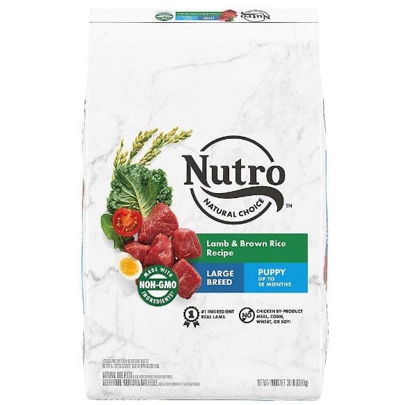 Nutro Natural Choice Large Breed Puppy Food - Lamb & Brown Rice Recipe Dry Dog Food, 30 lb Bag | High Protein Nutrition for Growing Big Dogs | Perfect for Active Puppies & Training Rewards