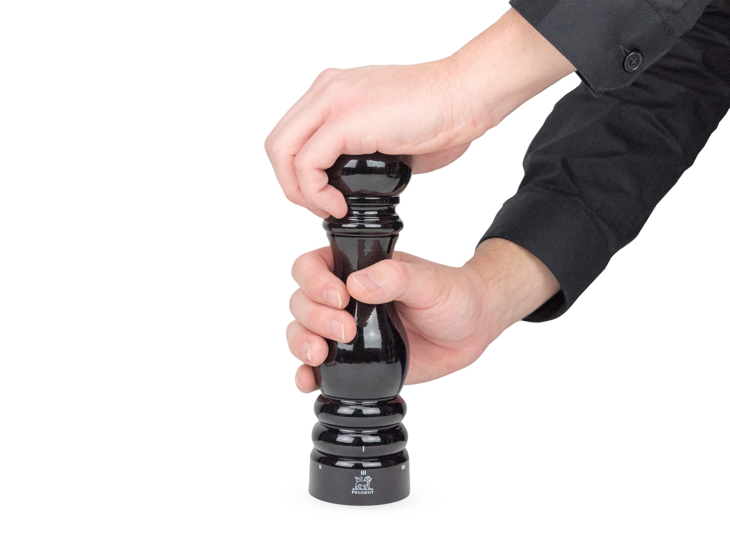 Peugeot Paris u'Select Manual Pepper Mill - Adjustable Coarseness, Beechwood & Gloss Black Finish - Perfect for Kitchen, Dining Table & Gourmet Cooking