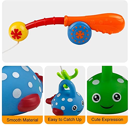 Best Baby Bath Toys Fishing Game for Toddlers 2-4 Years Old - 2 Toy Fishing Rods & 6 Floating Sea Animals - Fun Water Play Learning Game for Kids - Perfect for Paddling Pool, Bathtime & Outdoor Play