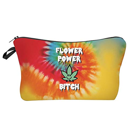 Litterprince Women's Portable Letter Print Cosmetic Bag - Waterproof Makeup Storage Pouch & Travel Clutch (17cm) - Perfect for Travel, Gym, and Daily Essentials Organization