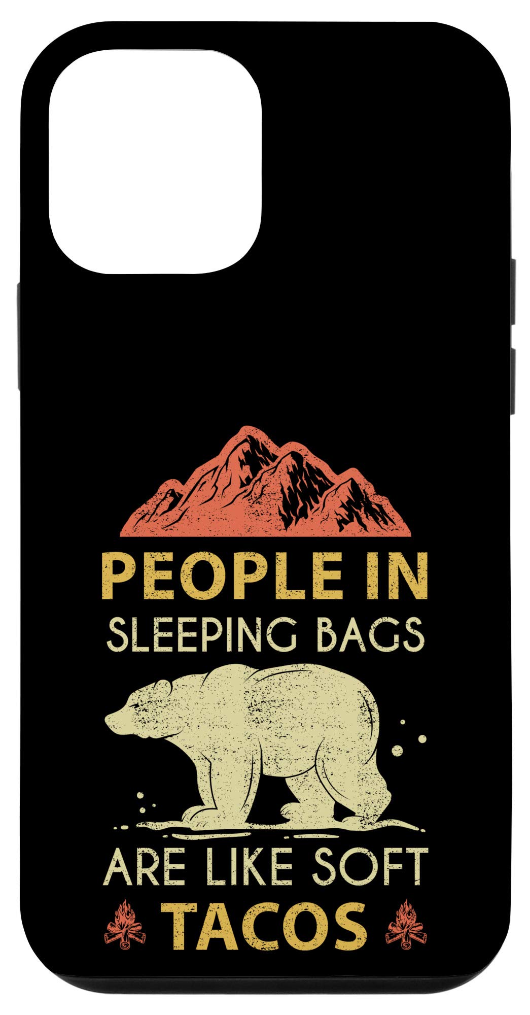 iPhone 12 Mini Bear Camping Case - Cute Soft Taco Design for Sleeping Bags | Perfect for Outdoor Adventures, Camping Trips & Nature Lovers