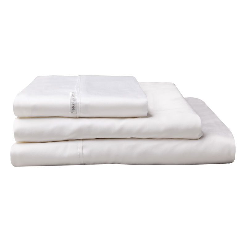 Premium 400 Thread Count 100% Egyptian Cotton Sateen Sheet Set - White Long Single Bed Size | Ultra Soft & Breathable Bedding for Hotels, Guest Rooms & Luxury Home Use