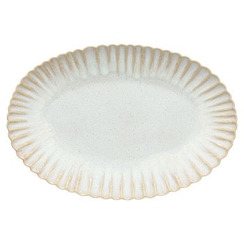 Elegant Eivissa Scalloped Edge Oval Serving Platter - White Ceramic Appetizer Tray for Cheese, Charcuterie & Party Entertaining - Perfect for Weddings, Dinner Parties & Holiday Gatherings