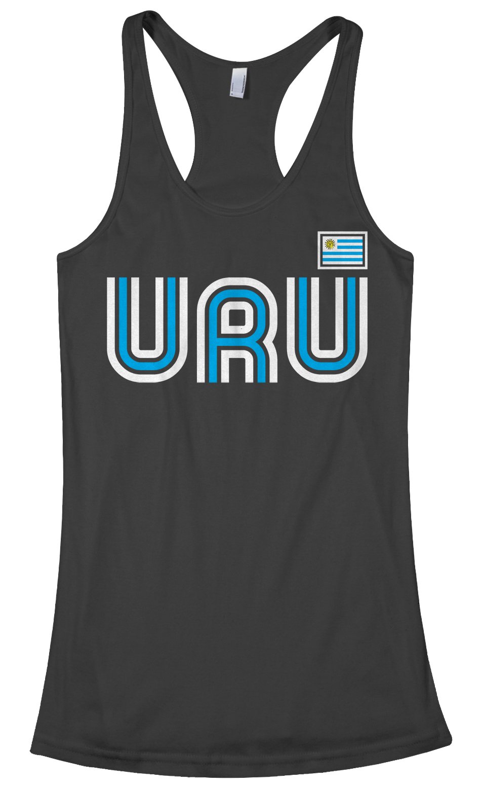 Threadrock Women's Uruguay Athletic Retro Racerback Tank Top - Breathable Workout Shirt for Running, Yoga & Gym - Vintage Style Activewear