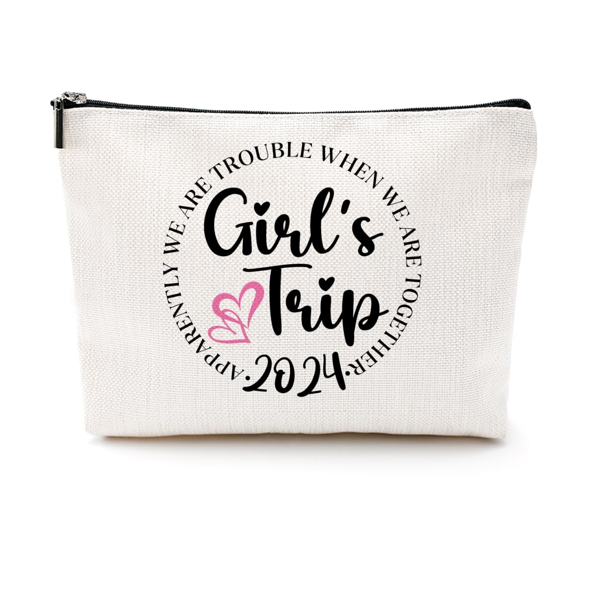 **Girls Trip Gifts 2024 - Cute Makeup Bag & Toiletry Pouch for Women - Perfect for Bachelorette Party, Birthday & Summer Vacation - Cosmetic Bag, Weekender Bag & Friendship Gift Idea**    *(Ideal for travel, beach trips, bridal showers, and girls' weekend getaways!)*