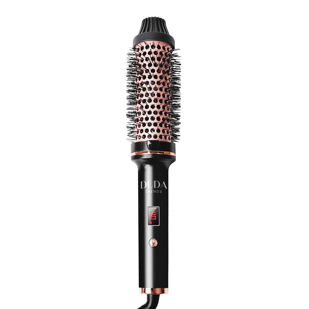 Ceramic Ionic Thermal Curling Brush for Hair - Professional Styling Tool with Fast Heating for Waves & Curls - Perfect for Home Use, Salon Styling & Travel