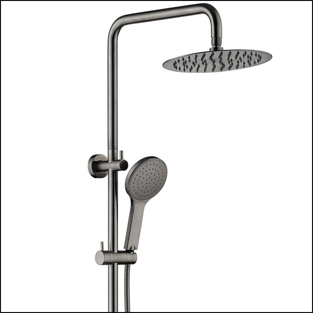 FIENZA Kaya Gun Metal Twin Shower Head - High Pressure Rainfall Showerhead with Adjustable Spray Modes for Bathroom, Spa, and Relaxation