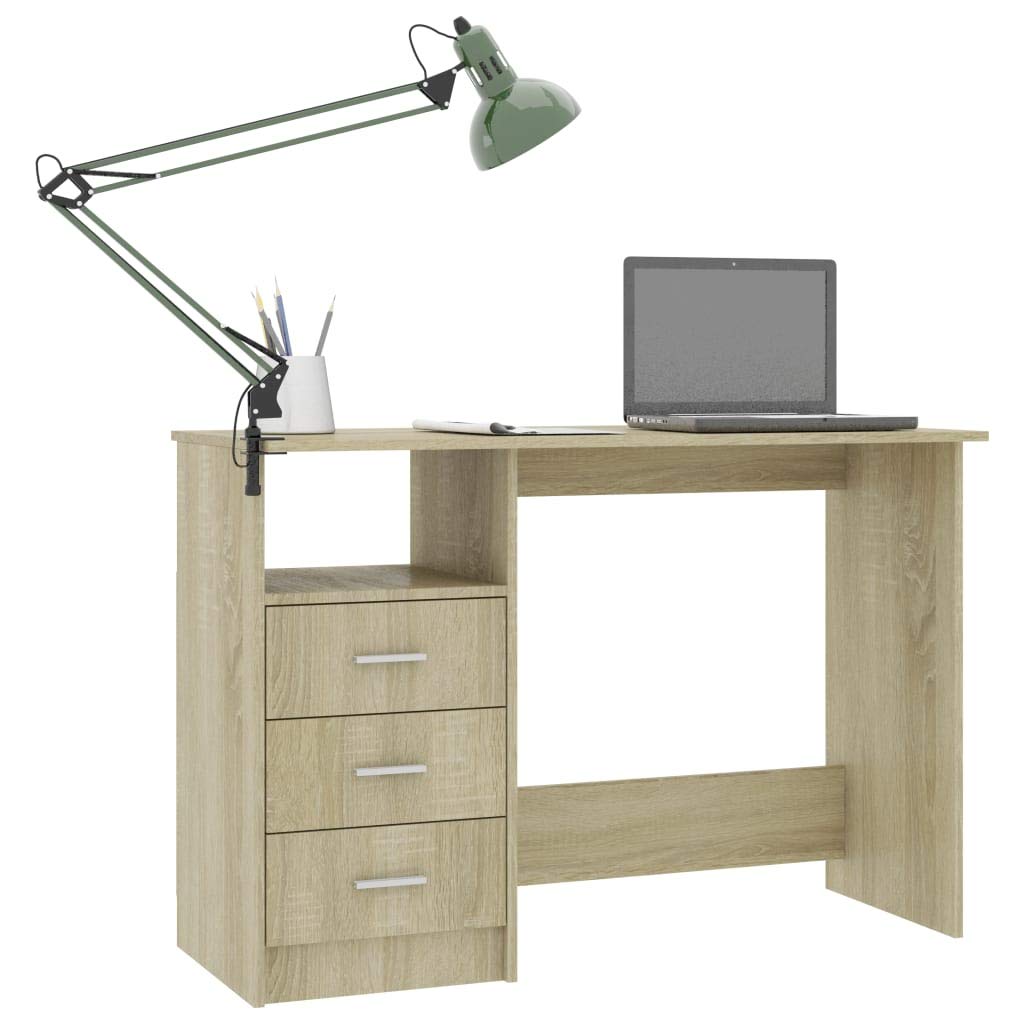 Sonoma Oak Executive Desk with Storage Drawers - 43.3