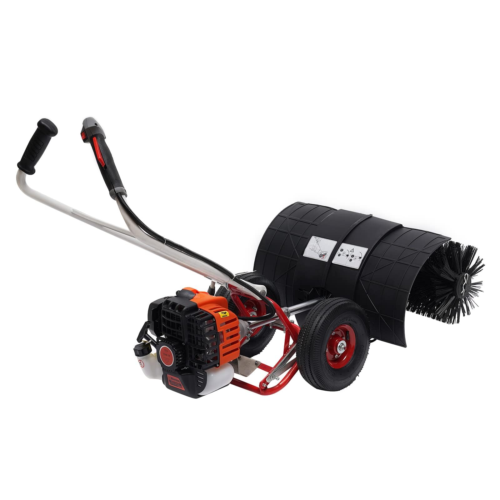 52CC 2-Stroke Handheld Snow Sweeper with Double Handle - Lightweight & Powerful Hand-Pushed Snow Plow for Driveways & Walkways - Perfect for Winter Home Maintenance & Commercial Snow Removal