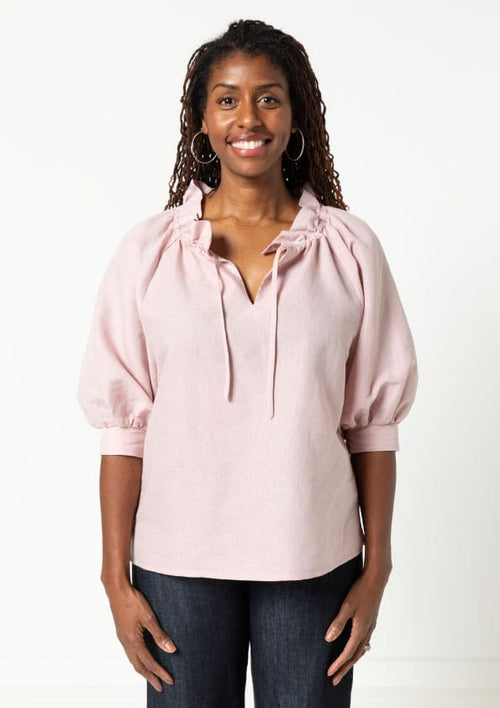 Style Arc Reynolds Woven Top Women's Blouse Size 4-16 | Flowy Casual Shirt for Work & Everyday Wear