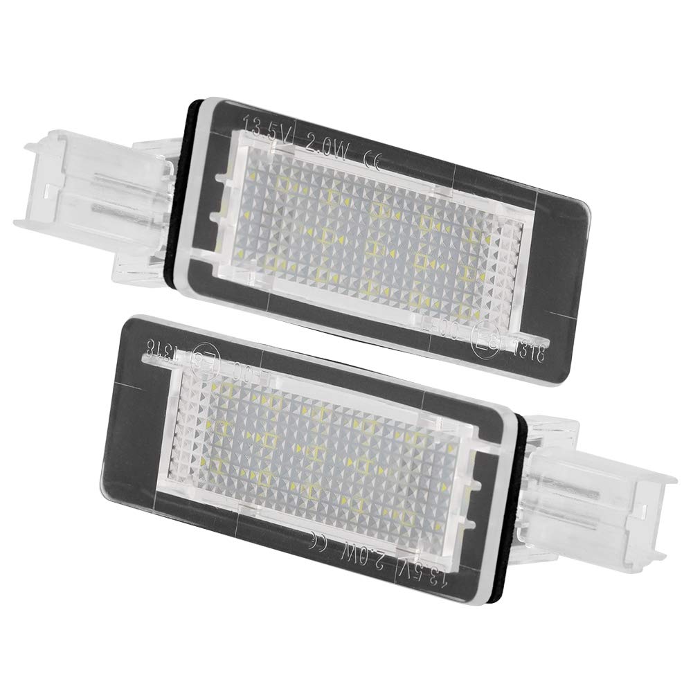 2PCS LED License Plate Light Lamp Assembly for Ford Dacia Duster 2010-2015 - Error Free Car Number Plate LED Lights - Upgrade for Better Visibility & Style at Night