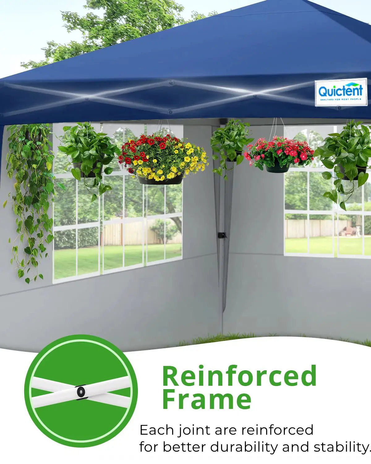 10'x10' Upgraded Pop Up Canopy Tent with Sidewalls - Waterproof Outdoor Shelter for Camping, Beach, Picnics & Backyard Parties