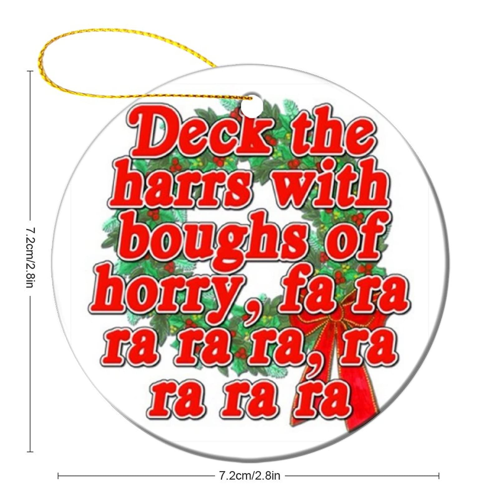 Christmas Story Round Ceramic Ornaments - DIY Personalized Sublimation Holiday Decor with Ribbon for Tree Hanging | Perfect for Christmas Tree Decorations, Gift Giving & Festive Home Décor