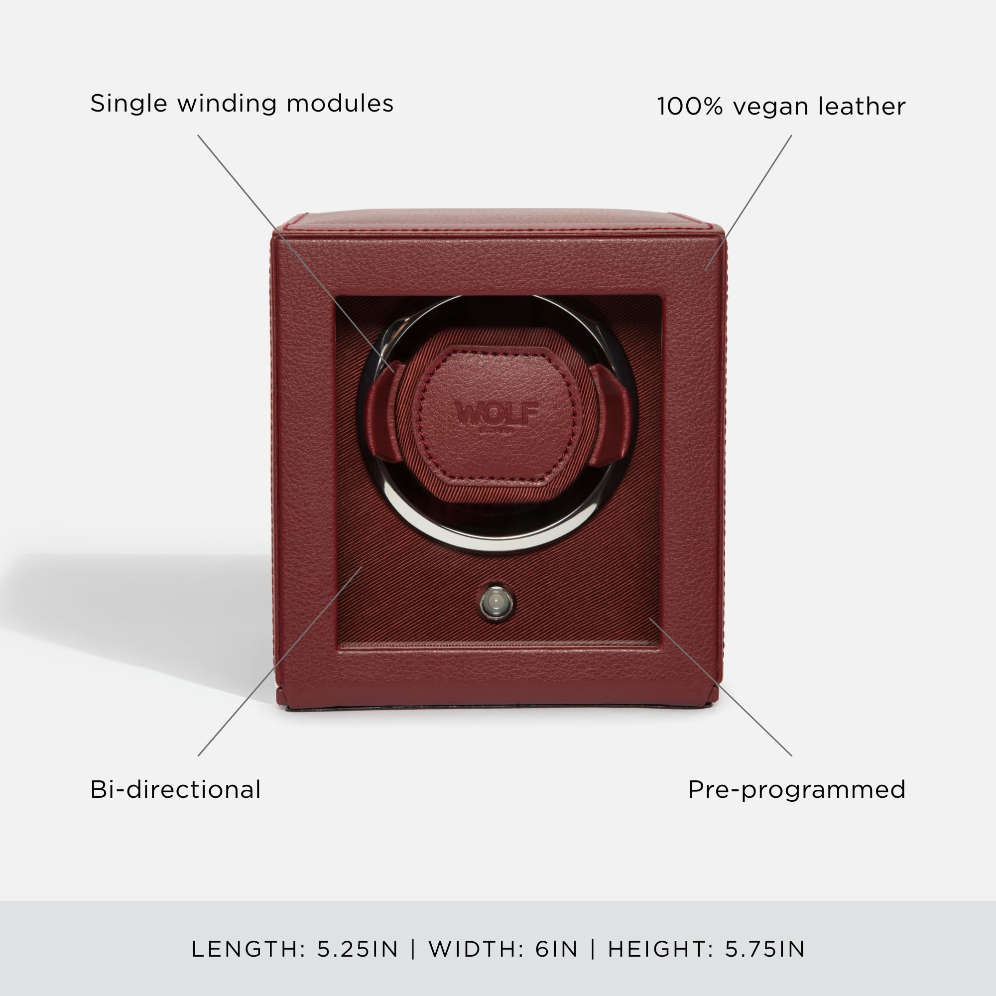 Premium Wolf Cub Single Watch Winder with Glass Cover - Automatic Watch Storage & Display Case for Rolex, Omega & Luxury Watches - Perfect for Home, Office & Travel Use