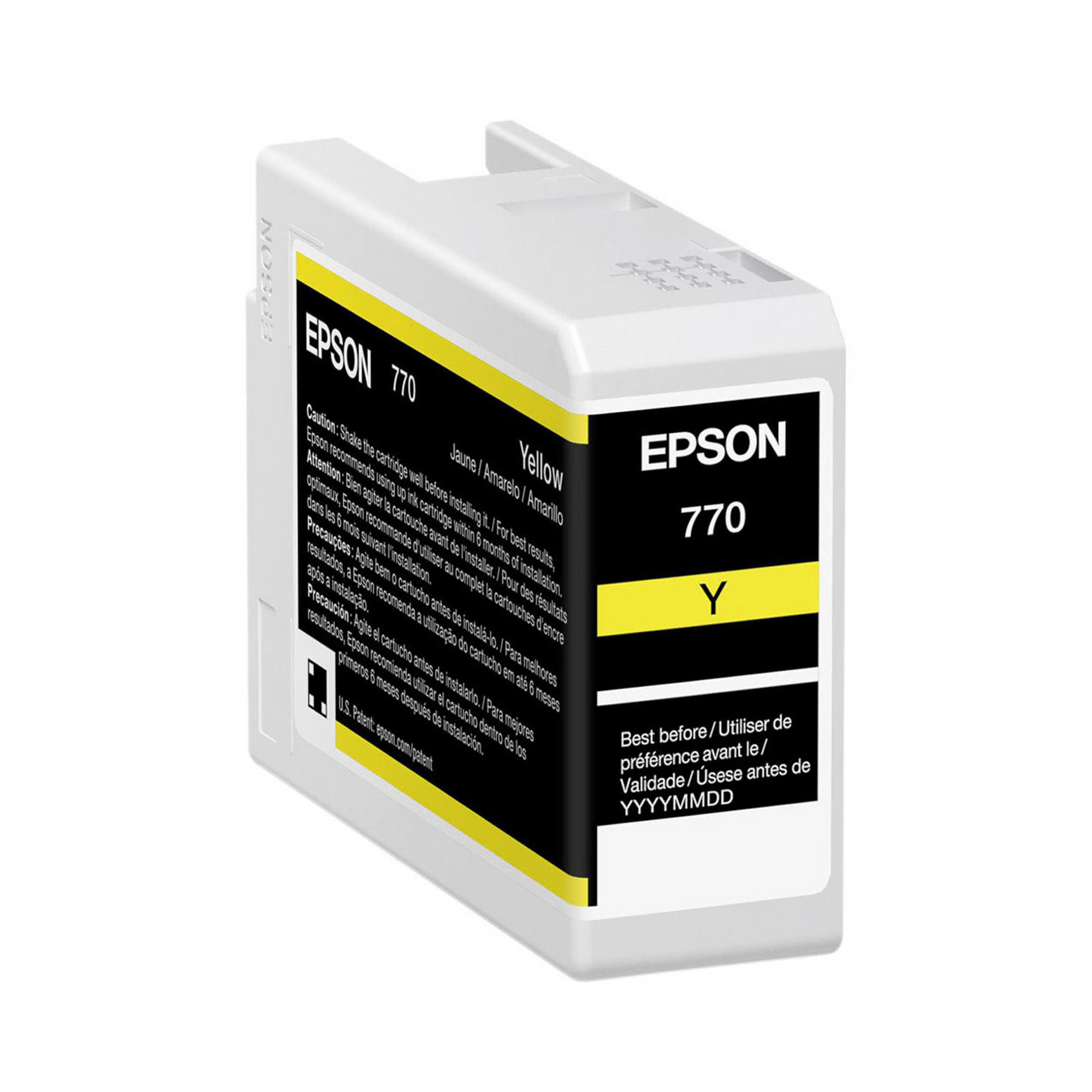 Epson T770 UltraChrome PRO10 Yellow Ink Cartridge - 25mL for SureColor P700 Printer | High-Quality Photo Printing, Professional Art Reproduction & Graphic Design Projects