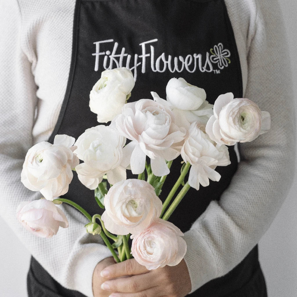 Blush Italian Cloony Ranunculus - Premium Artificial Silk Flowers for Wedding Bouquets, Home Decor & Floral Arrangements