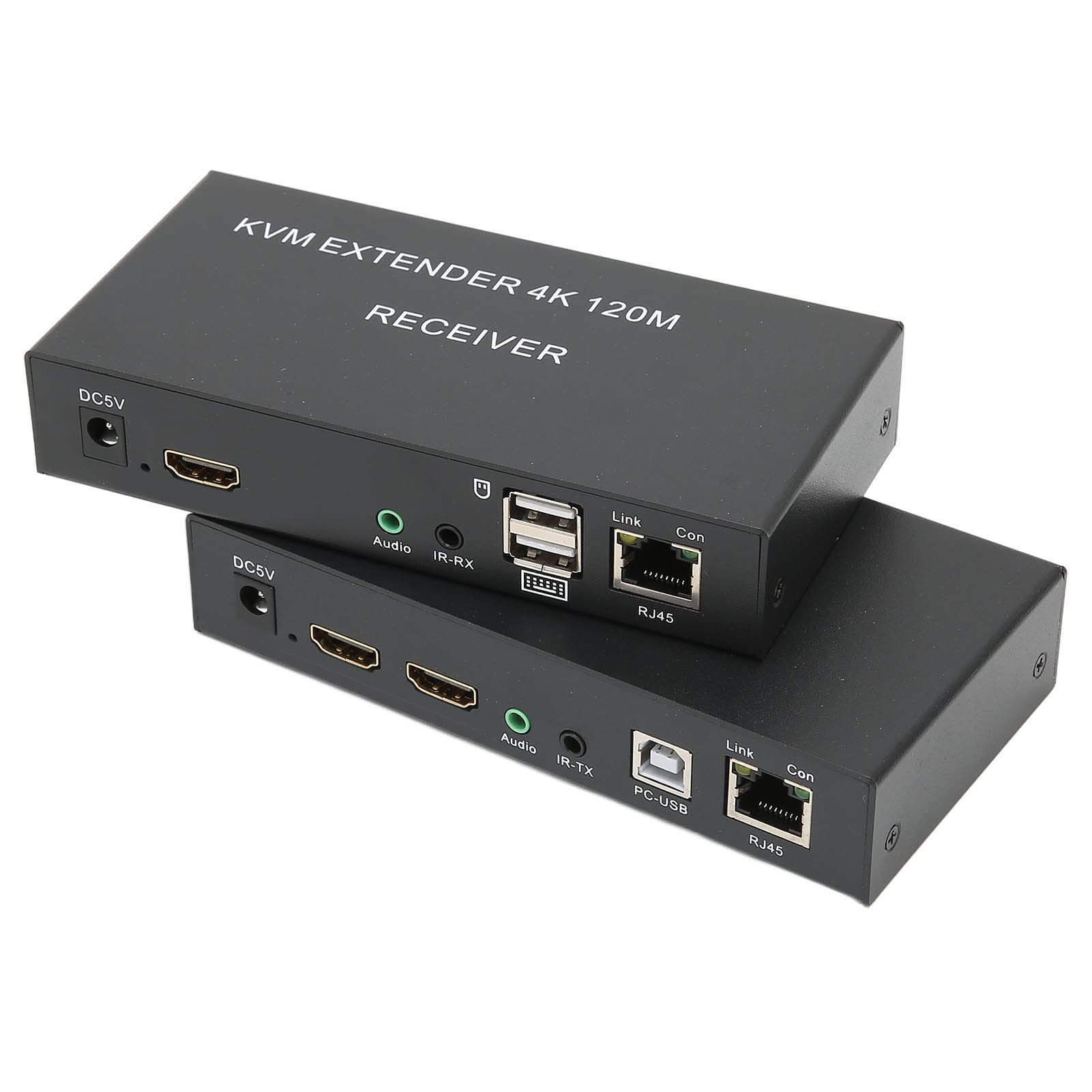 4K USB KVM Switch Extender - Cat5e/6 Cable Support up to 120M, Plug & Play, Infrared Remote - Connect Keyboard, Mouse, PC, Laptop & PS3/4 (US Plug) | Ideal for Home Office, Gaming Setup & Multi-Computer Workstations
