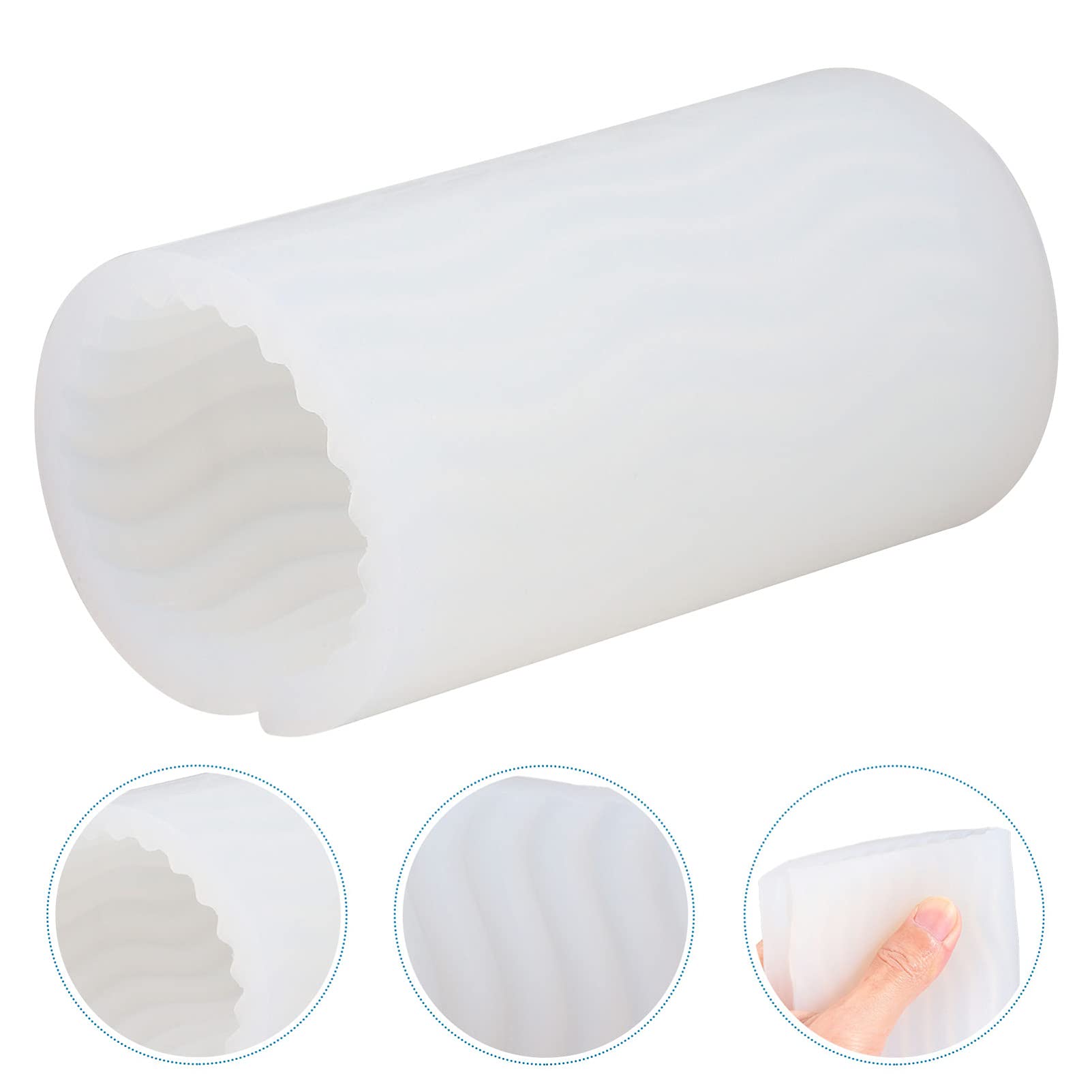 Geometric Abstract Silicone Candle Mold - DIY Scented Candle Making Kit, Reusable White Candle Soap Mold for Home Decor, Wedding Favors & Aromatherapy Gifts