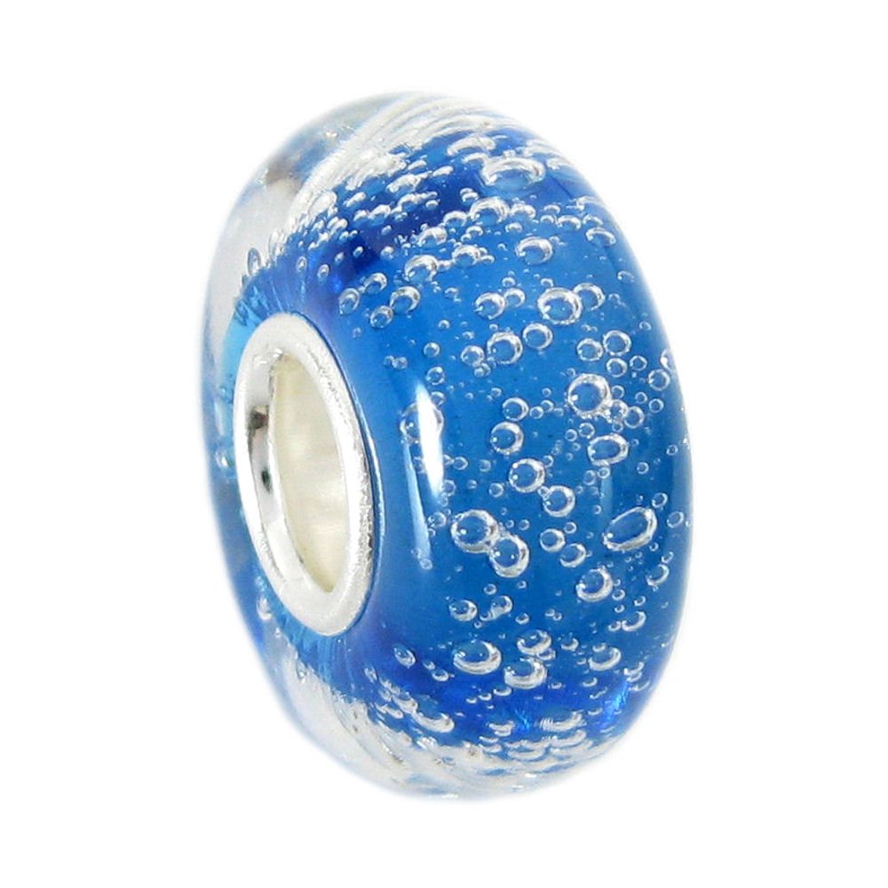 Dreambell 925 Sterling Silver Blue Bubble Bead - Charm Bracelet Jewelry for Women