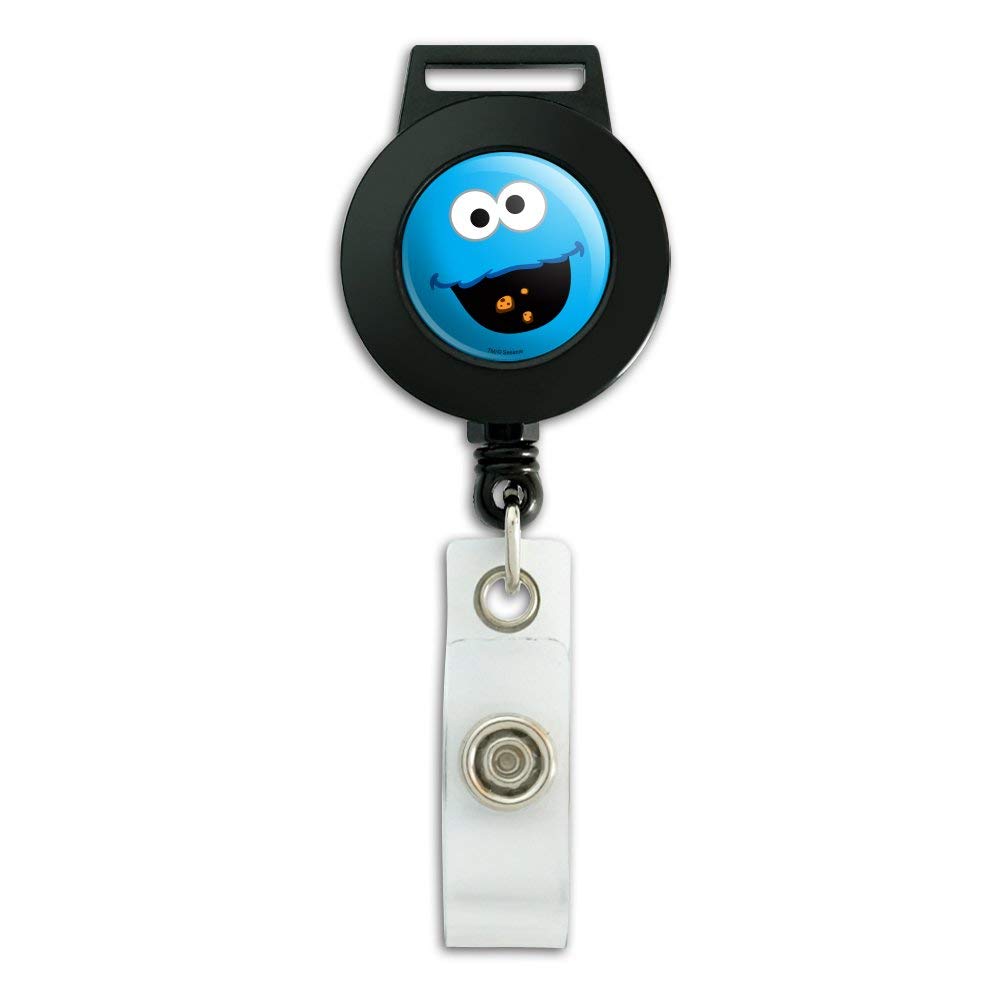 Sesame Street Cookie Monster Face Lanyard Retractable Reel Badge Holder - Fun ID Card Holder for Teachers, Kids & Fans - Perfect for School, Work & Conventions