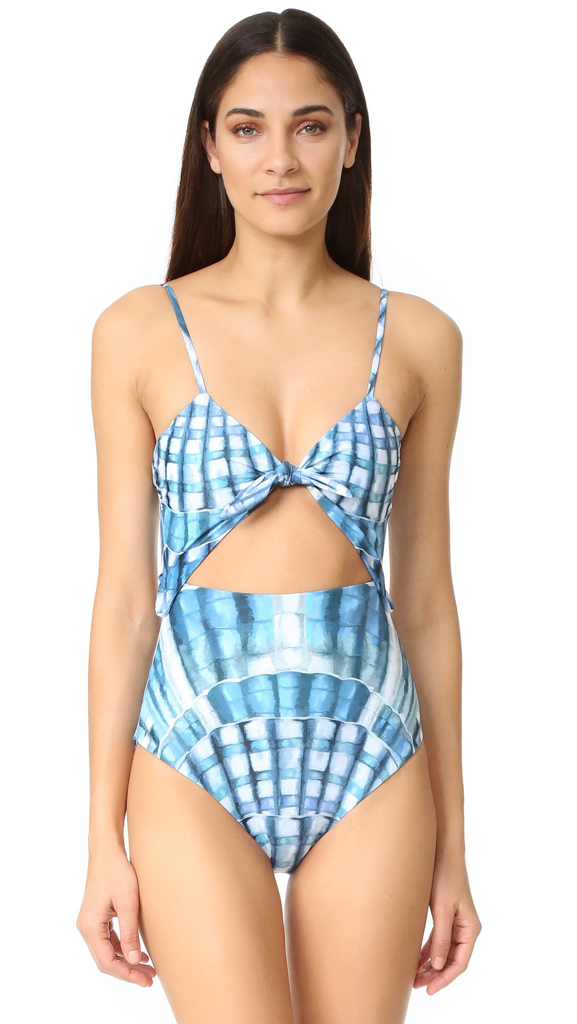Mara Hoffman Women's Kia Tie Front One Piece Swimsuit - Stylish Bathing Suit for Beach, Pool & Vacation | Flattering Swimwear for Women