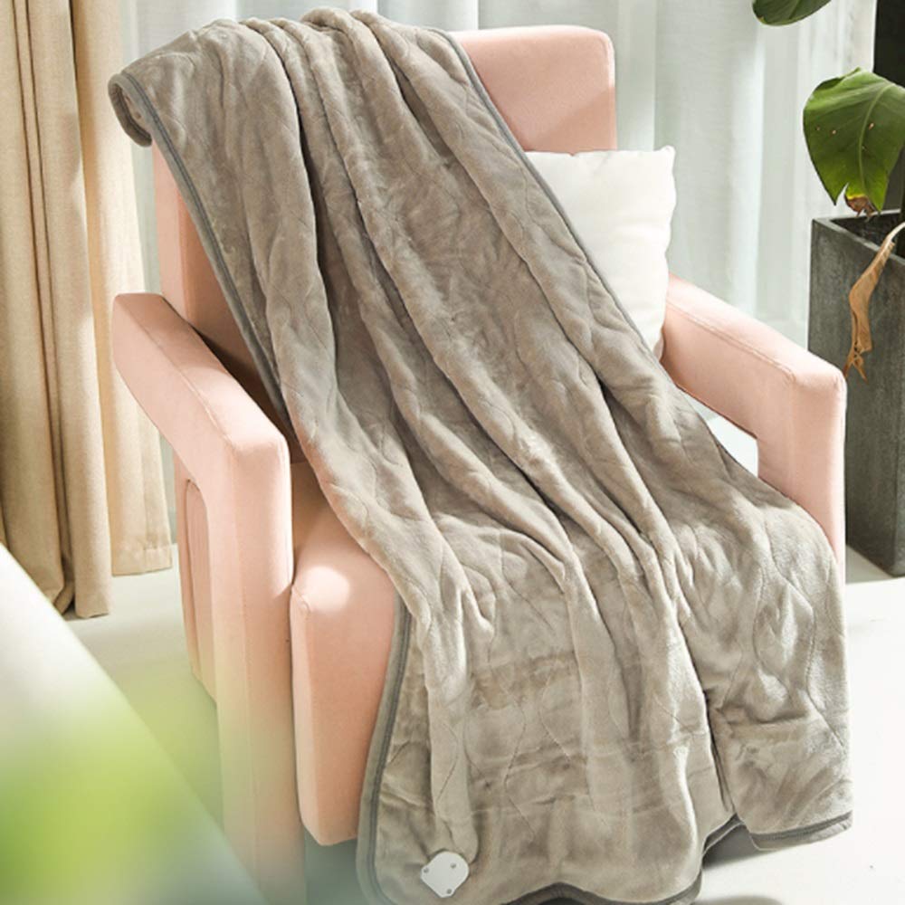 WFF Soft Plush Heated Throw Blanket - Queen Size Electric Warming Blanket with 3-Hour Auto Timer | Ultra Cozy 1.5x0.8M (59x31 Inches) Fleece Heating Blanket for Home, Office Desk, Bed, Sofa & Car Use - Perfect for Winter Nights, Camping & Road Trips