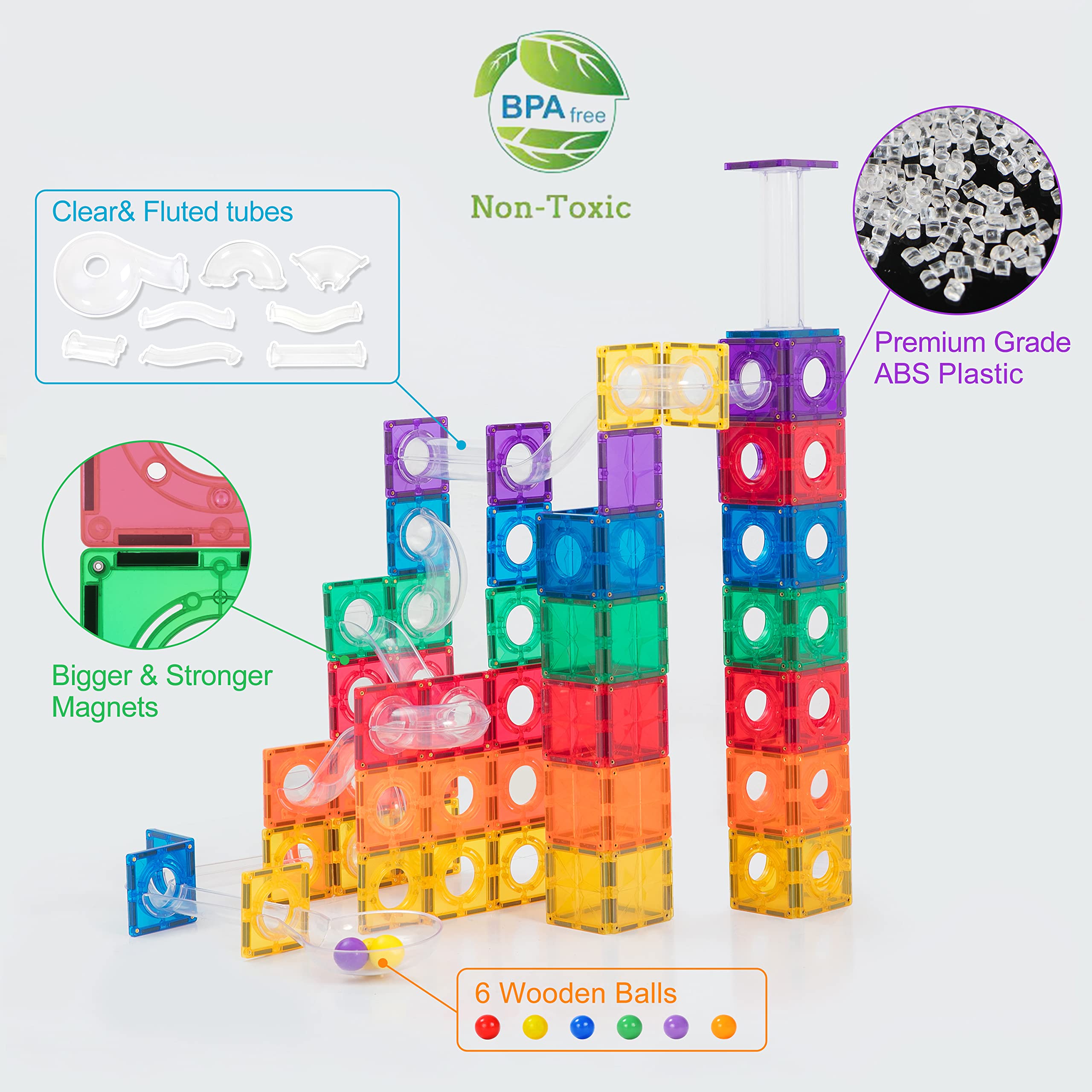 Premium Magnetic Building Tiles Set - 100PCS STEM Educational Toys for Kids Ages 3-10 | Safe & Strong Magnets for Creative Construction Play | Perfect for Classroom, Home Learning & Birthday Gifts
